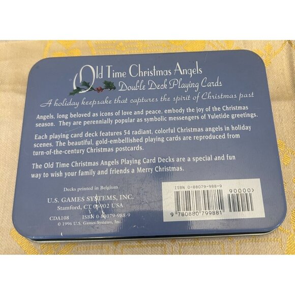 Old Time Christmas Angels Double Deck Playing Cards With Tin  54 Different Angel - Picture 4 of 4